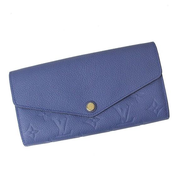 Louis Vuitton Monogram Emplant Leather Long Wallet Blue - Picture 1 of 9